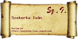 Szekerka Iván névjegykártya